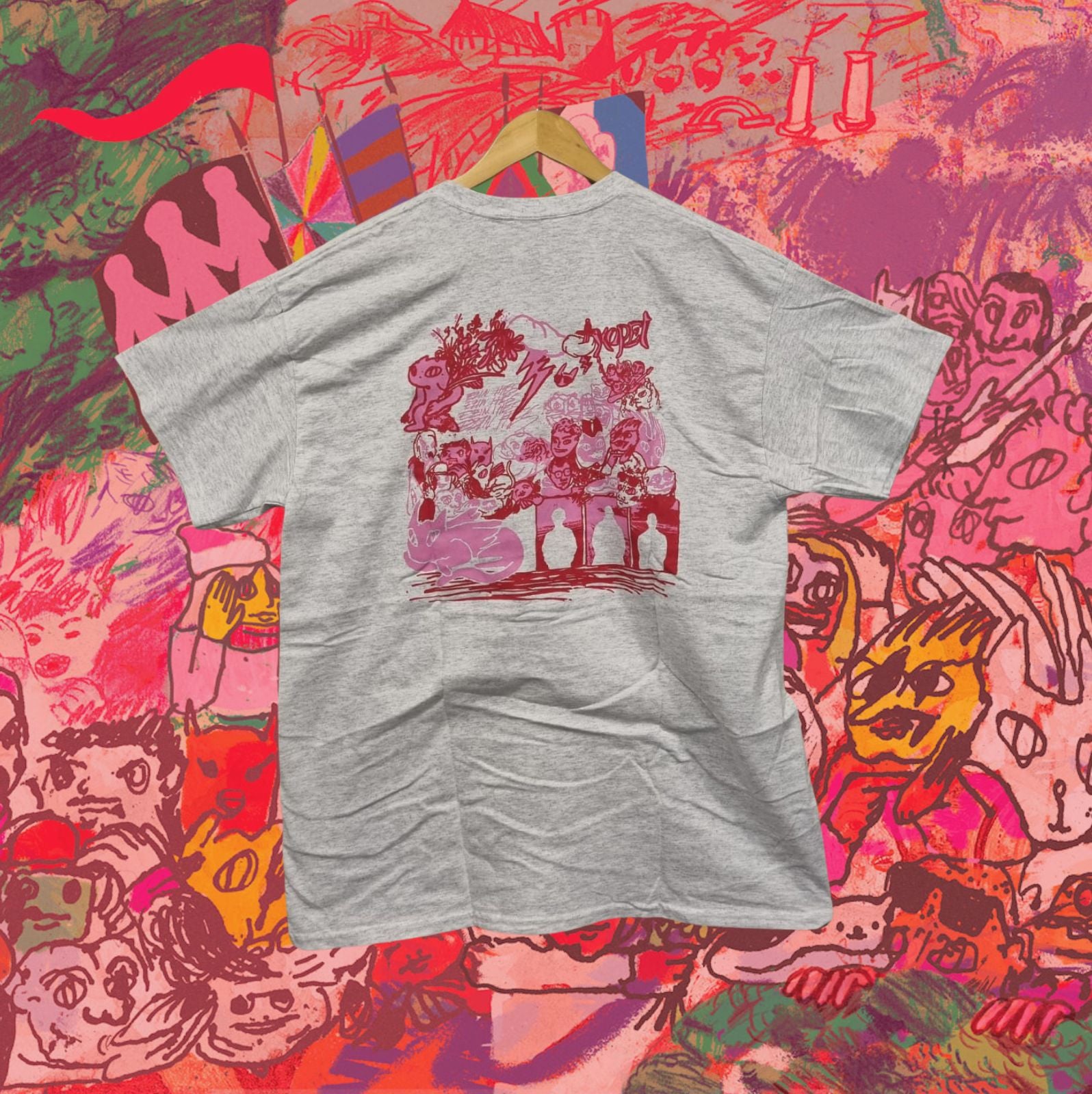 Kamiseta "Siluetak" Grisa