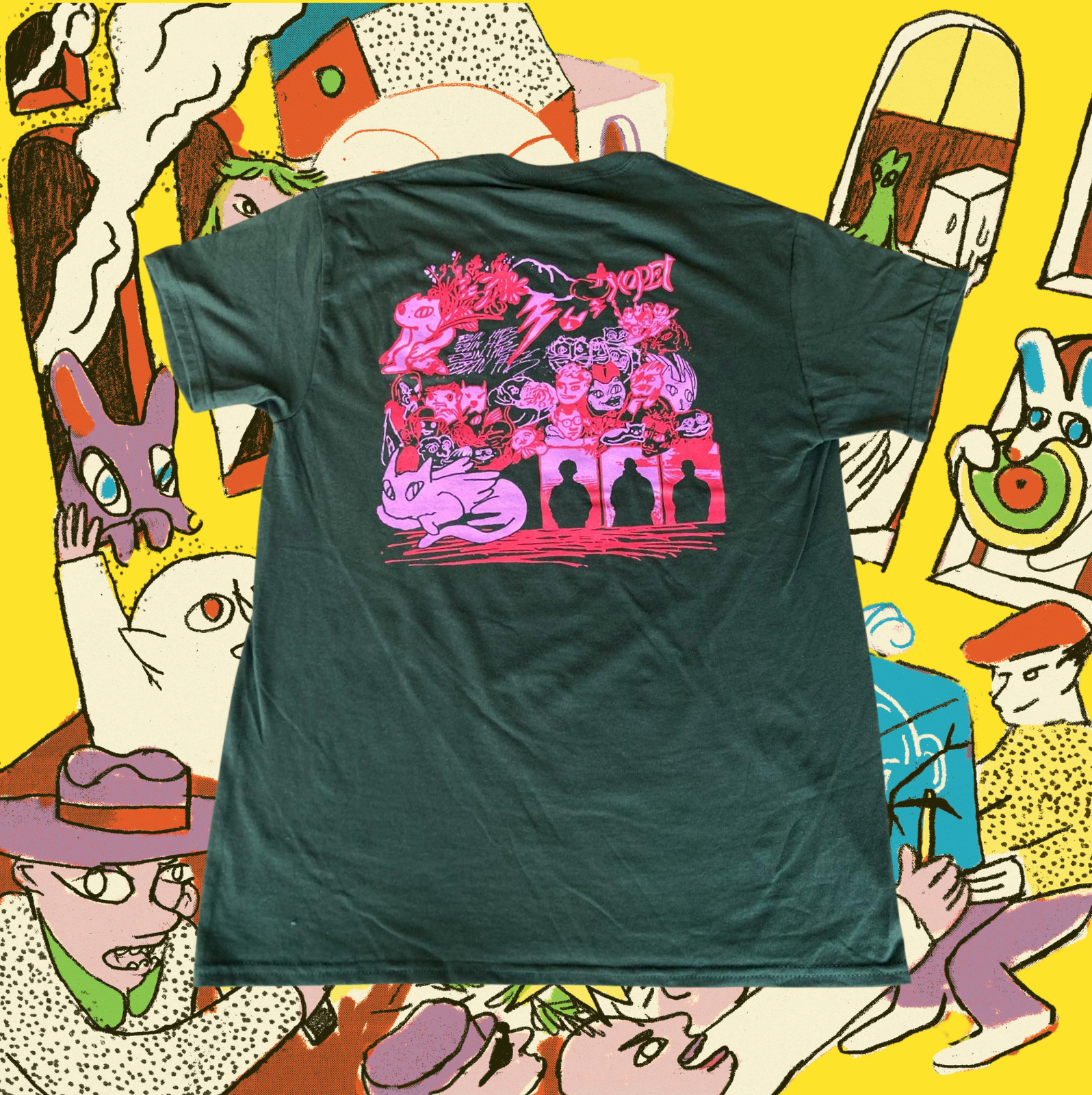 Kamiseta "Siluetak" Berdea